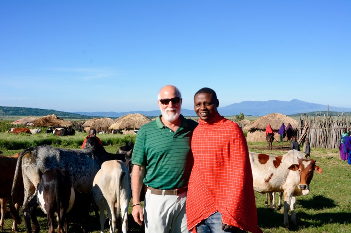 Me and Sokoine in front of his cattle